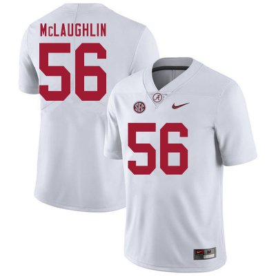 NCAA Men's Alabama Crimson Tide #56 Seth McLaughlin Stitched College 2020 Nike Authentic White Football Jersey UY17S33AS